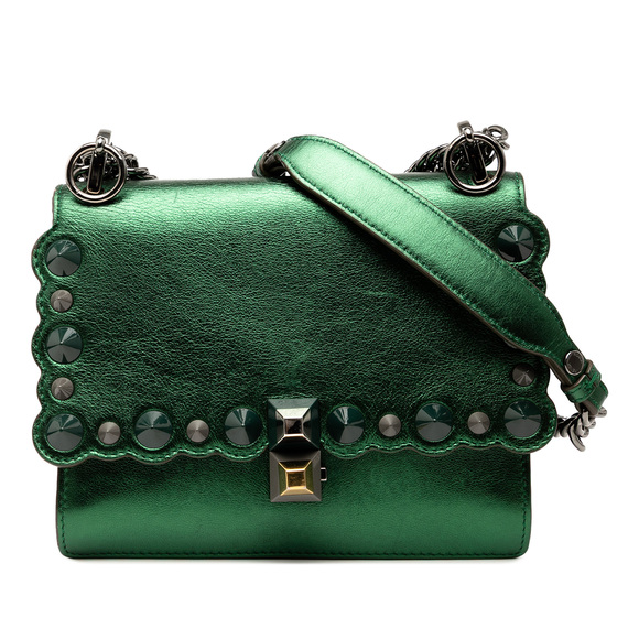 Fendi Handbags - Pre-Loved Fendi Small Leather Scalloped Kan I Crossbody